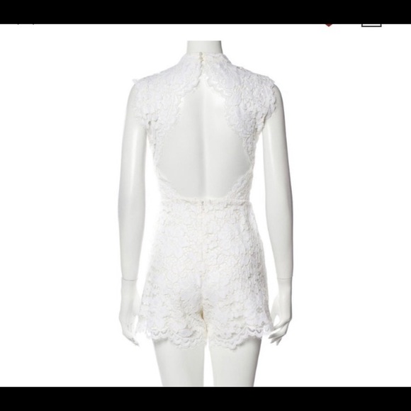 Alexis White Lace Open Back Romper Small - Picture 2 of 10